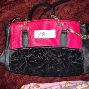 Betsey Johnson Black and Red Women's Bag